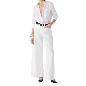 J. Crew High Rise Super Wide Leg Jean White Size 28 Spring Summer NWT